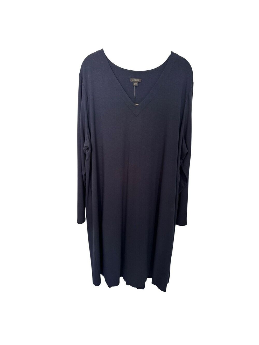 NWT J. Jill Wearever Collection Navy V-Neck Long Sleeve Knit Dress 2X Dark Blue